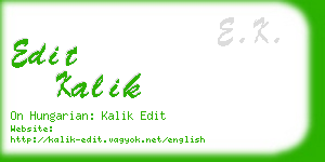 edit kalik business card